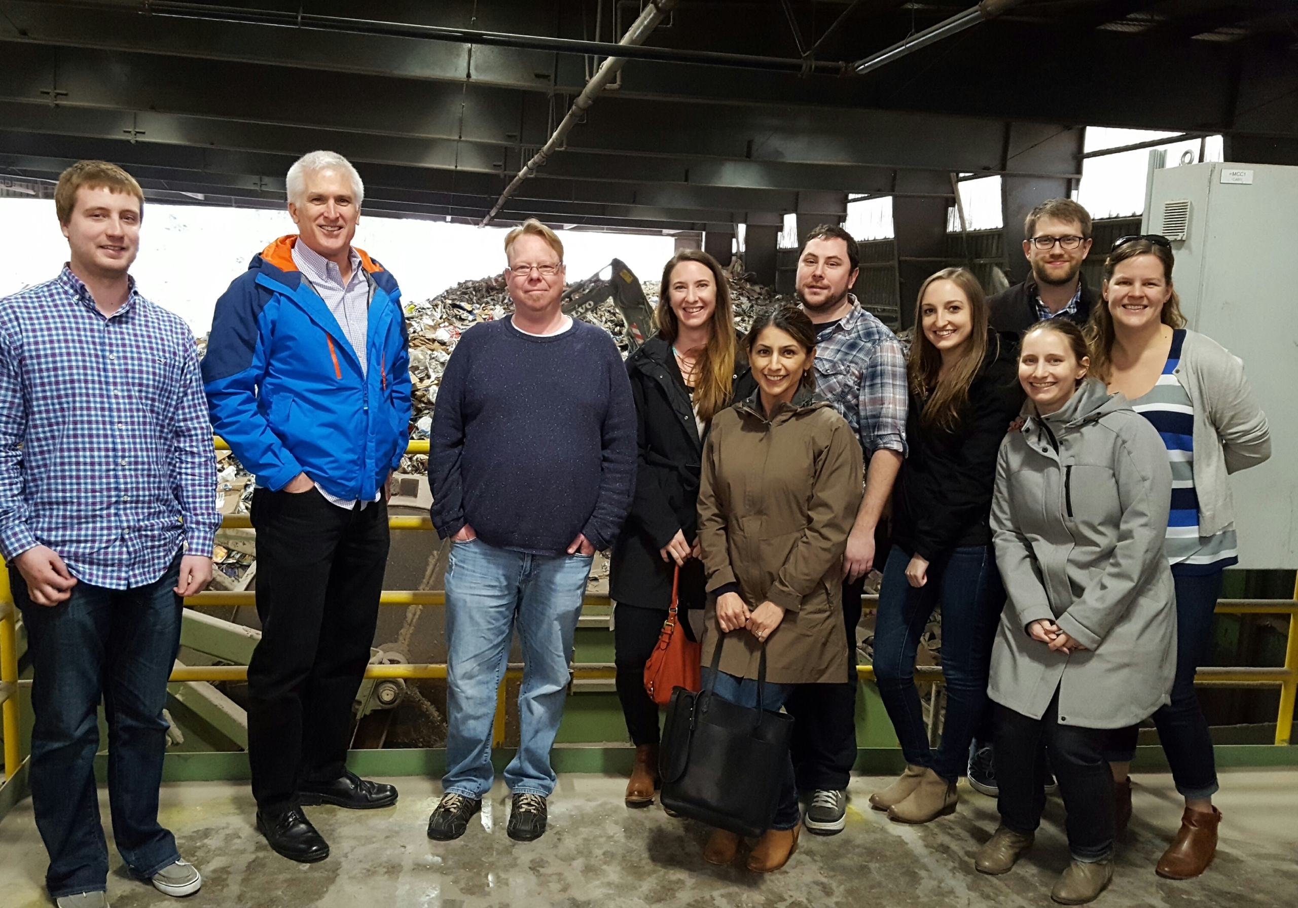 FCS team at recycling center tour